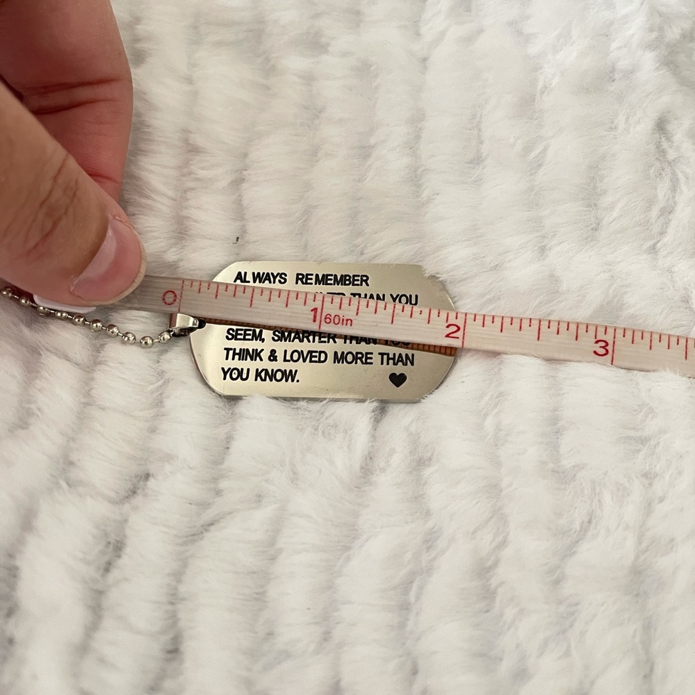 Braver, Stronger, Smarter Saying Dog Tag Necklace - Picture 11 of 13